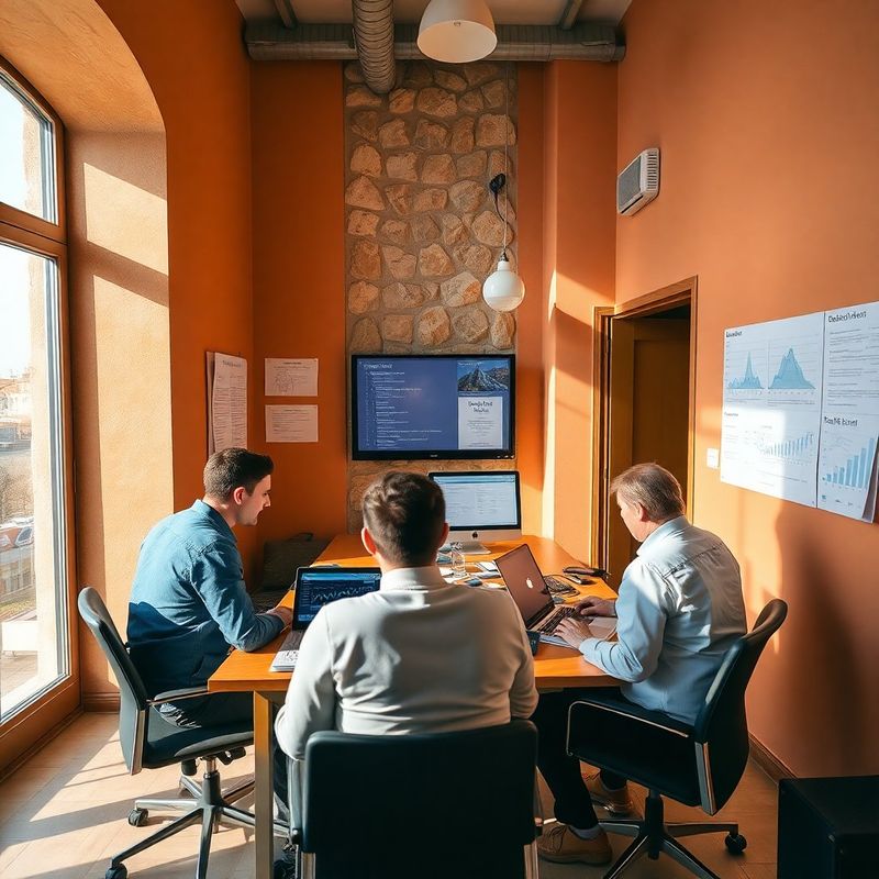Redakcija Novi Studija u Osijeku, novinari uz laptope i statističke podatke